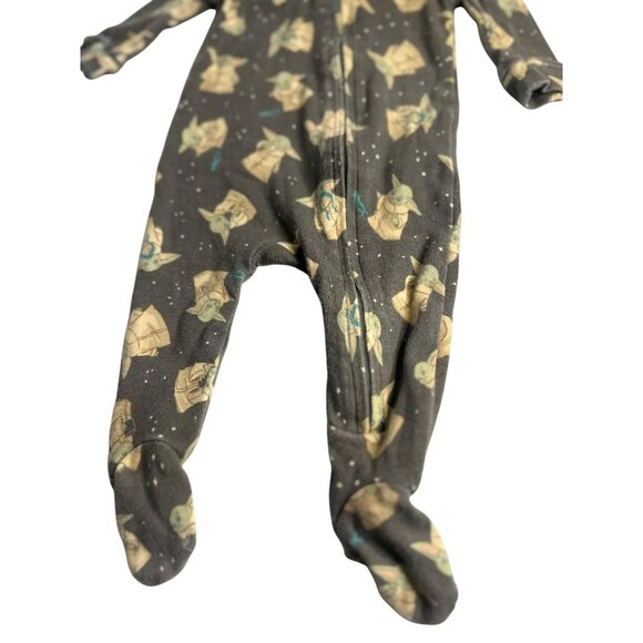 Pottery Barn Kids-Star Wars Grogu Footed Sleeper | Baby Yoda Zip-Up 0-3M - Picture 3 of 5